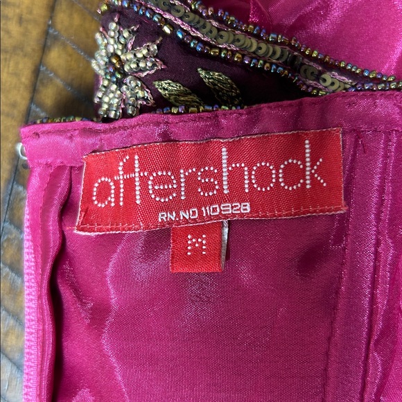 Vintage 100% Silk Aftershock Beaded Embroidered Pink Strapless Top | Size Medium - Picture 7 of 8